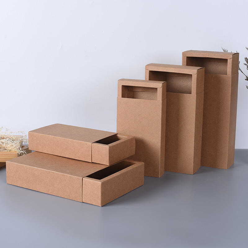 Folding Brown Kraft Drawer Box with Sleeve