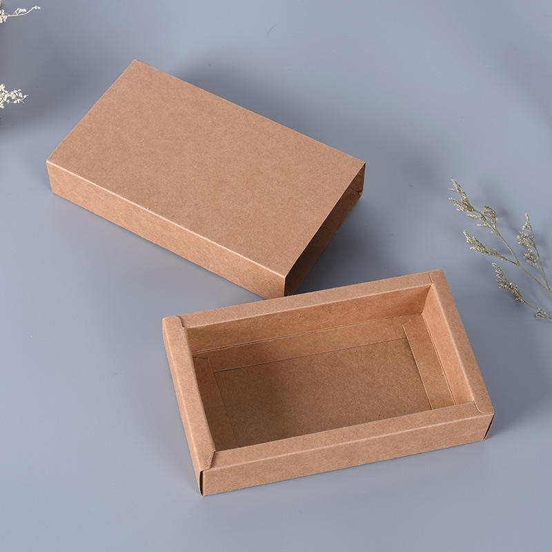 Folding Brown Kraft Drawer Box with Sleeve